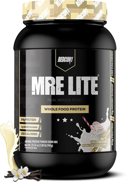 REDCON1 MRE Lite Whole Food Protein Powder, Vanilla Milkshake - Low Carb & Whey Free Meal Replacement with Animal Protein ...