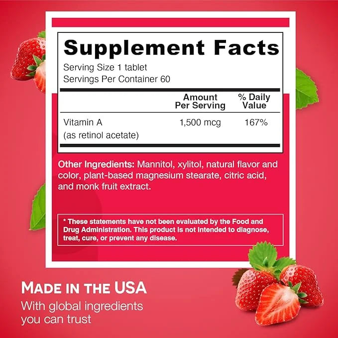 EZ Melts Dissolvable Vitamin A 5,000 2-Month Supply