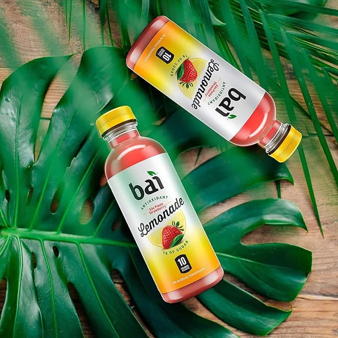 Bai Flavored Water, São Paulo Strawberry Lemonade, Antioxidant Infused Drinks, 18 Fluid Ounce Bottles, 6 Count - Product I...