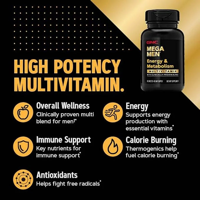 GNC Mega Men Energy & Metabolism Multivitamin 180 Count