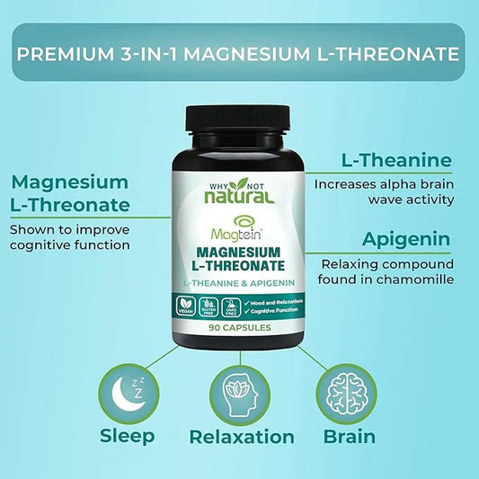 Magnesium L-Threonate Complex with Apigenin and 90 Capsules,