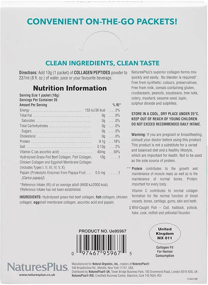 Natures Plus Collagen Peptides 20 Stick 20 Servings