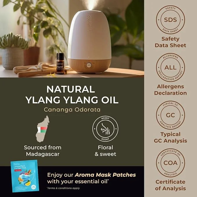 Gya Labs Ylang-Ylang Essential Oil for Diffuser - 0.34 Fl Oz - 100% Pure Natural Ylang Ylang Essential Oil for Skin, Hair ...