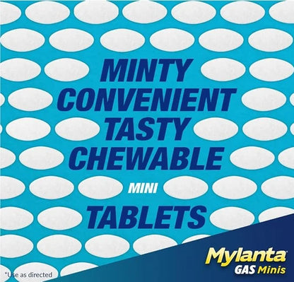 Mylanta Gas Relief Tablets, Mini-Tabs, Mint, 50 Count