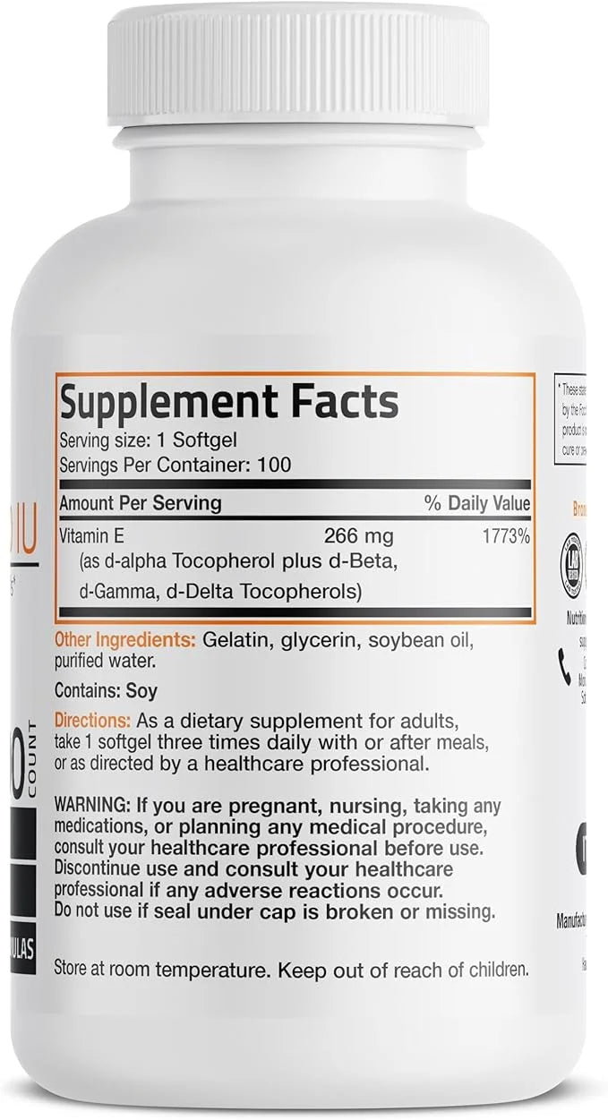 Bronson Natural Vitamin E Complex 400 100 Softgels