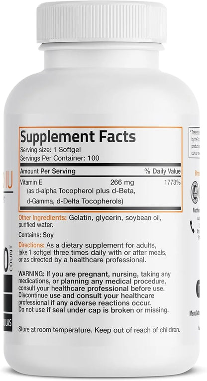 Bronson Natural Vitamin E Complex 400 100 Softgels