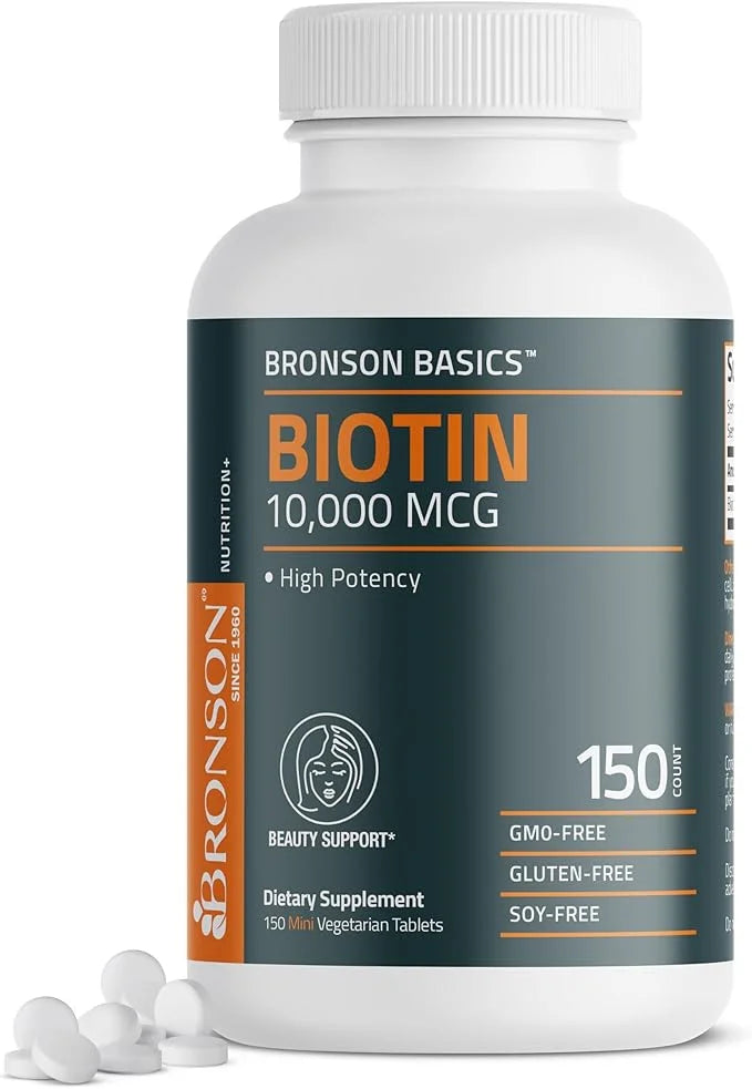 Bronson Biotin 10,000 MCG Supports Healthy 150 Vegetarian