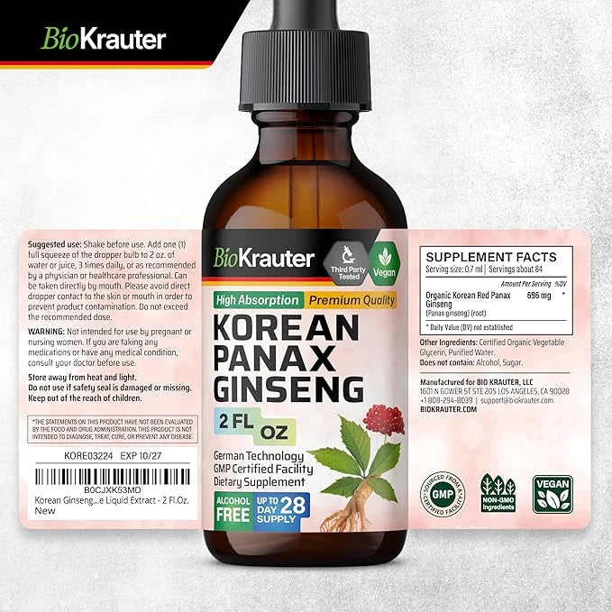 Panax Ginseng Liquid Drops 2 Fl.Oz.