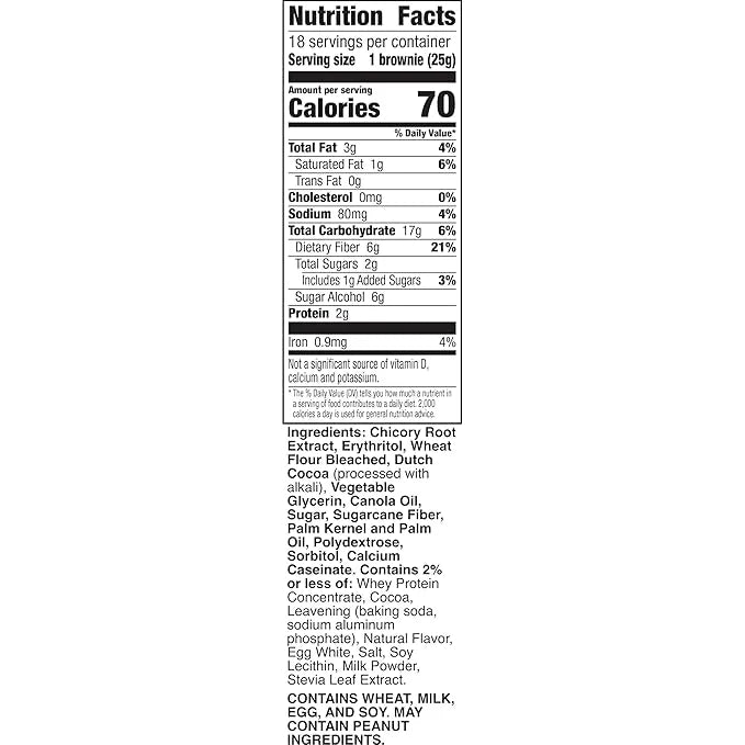 Fiber One 70 Calorie Brownies, Chocolate Fudge, Snack Bars, Mega Pack, 18 Bars, 16 oz - Product Image