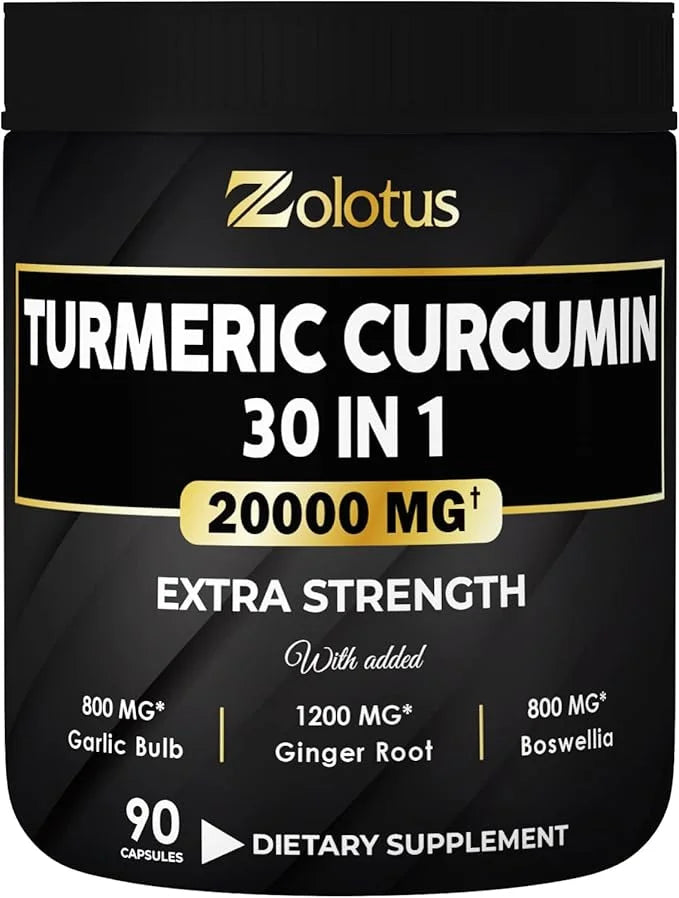30 in 1 Turmeric Curcumin + 95% Curcuminoids, 20000mg, with 90 Capsules
