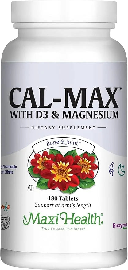 Maxi Health Calcium Magnesium Supplement D3 and (180 Tablets)