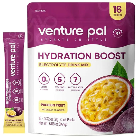 Venture Pal Sugar Free Electrolyte Powder Packets - Liquid Daily IV Drink Mix for Rapid Hydration & Party Recovery | 5 Vit...