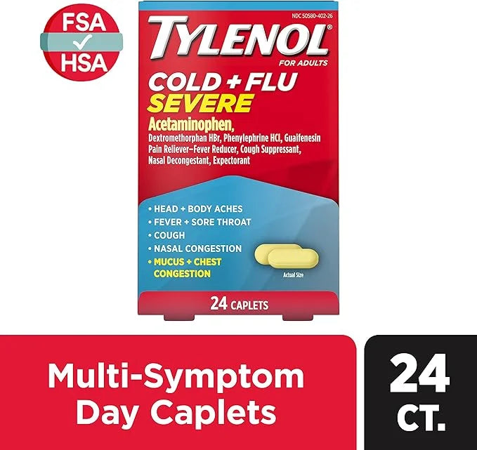 Tylenol Cold + Flu Severe Medicine 24 ct.