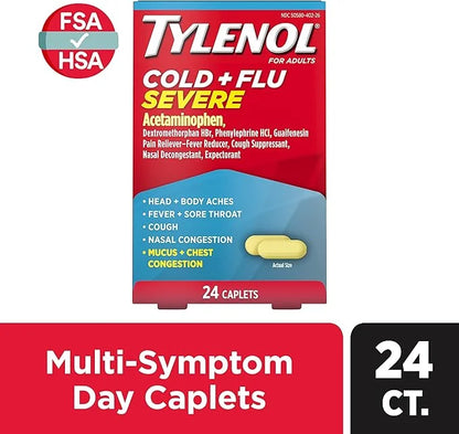 Tylenol Cold + Flu Severe Medicine 24 ct.