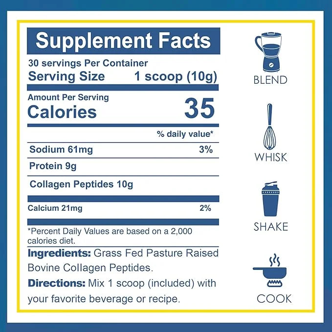 Zammex Premium Collagen Peptides Powder,Hydrolyzed Collagen Digest,30 Servings