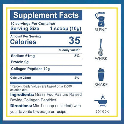 Zammex Premium Collagen Peptides Powder,Hydrolyzed Collagen Digest,30 Servings