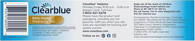 Clearblue Early Digital Pregnancy Test, Early 3 Ct 2)
