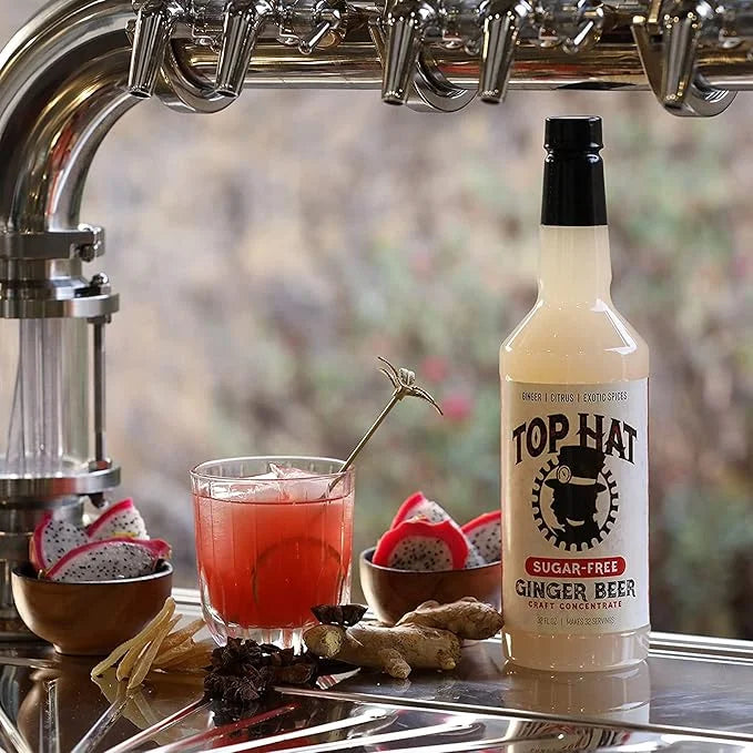 Top Hat Keto Sugar Free Diet Ginger Beer Syrup - Made with Organic Monk Fruit – Zero Sugar Ginger Syrup for Soda Makers - ...
