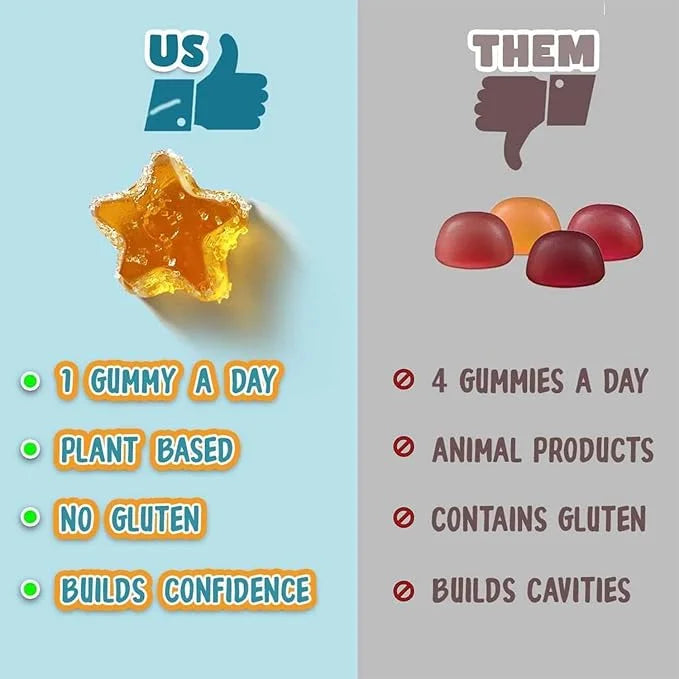 Stars Kids Multivitamin Gummies with Omega 3, Selenium, 30 Star-Shaped,