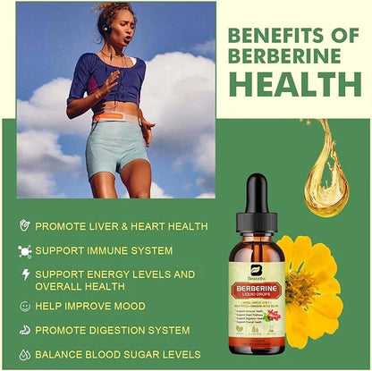 Berberine Supplement with Ceylon Cinnamon - Berberine Liquid Drops with Turmeric Curcumin, Ceylon Cinnamon, Bitter Melon, ...