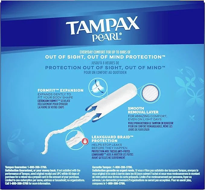 Tampax Pearl Tampons Regular Absorbency, 50 Count 2 Packs (100 Count