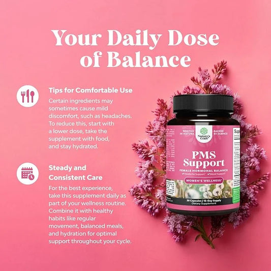 Advanced PMS Support Supplement for Women - Multibenefit PMS Relief Complex for Low Energy Mood Support Period Cramps and ...