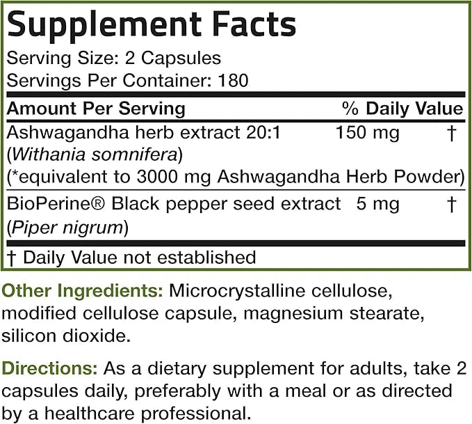 Bronson Ashwagandha Extra Strength Stress & 360 Vegetarian