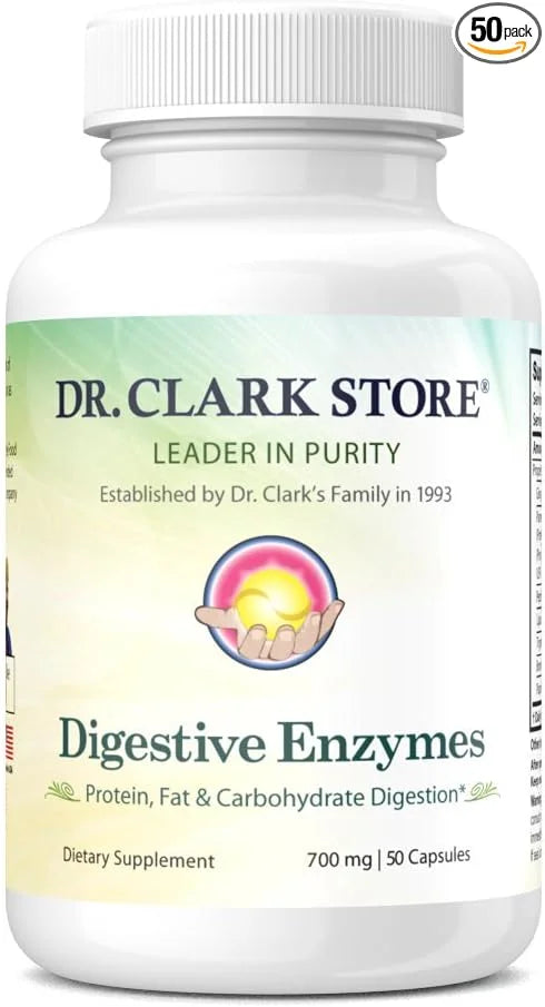 Dr. Clark Digestive Enzymes Supplement, 700mg, 50 Gelatin