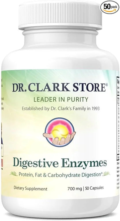 Dr. Clark Digestive Enzymes Supplement, 700mg, 50 Gelatin