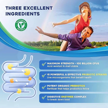 Probiotics for Women & Men 100 Billion 3-in-1 Complete