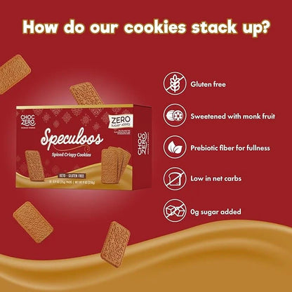 ChocZero Speculoos Cookies, Gluten Free, No Added Sugar, Spiced Windmill Keto Cookie, 30 Cookies Per Box, 9 Ounce (Pack of...