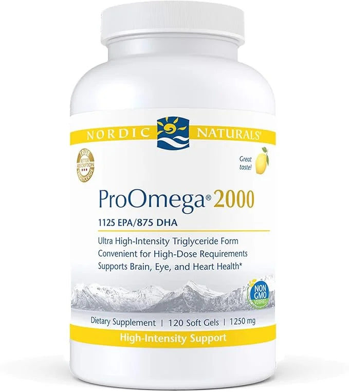 Nordic Naturals ProOmega 2000, Lemon Flavor 120 Soft 2150 mg Omega-3 - 60 Servings