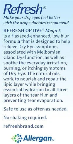 Refresh Optive MEGA-3 Lubricant Eye Drops 0.01 fl (0.4 mL), 30 Single-Use