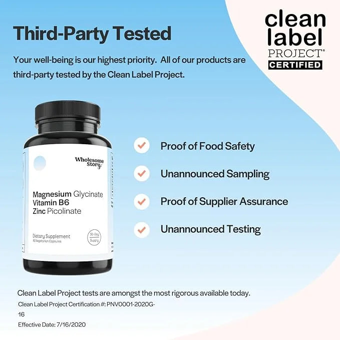 3-in-1 Zinc Picolinate Magnesium Glycinate Supplements with Vitamin B6 | Magnesium and Zinc Vitamin | Reproductive & Ferti...