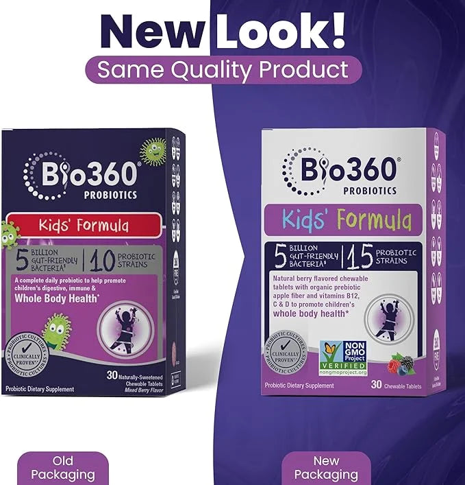 Kids Probiotic Supplement, Daily Support 15 Strains 5 Billion 30 Chewable