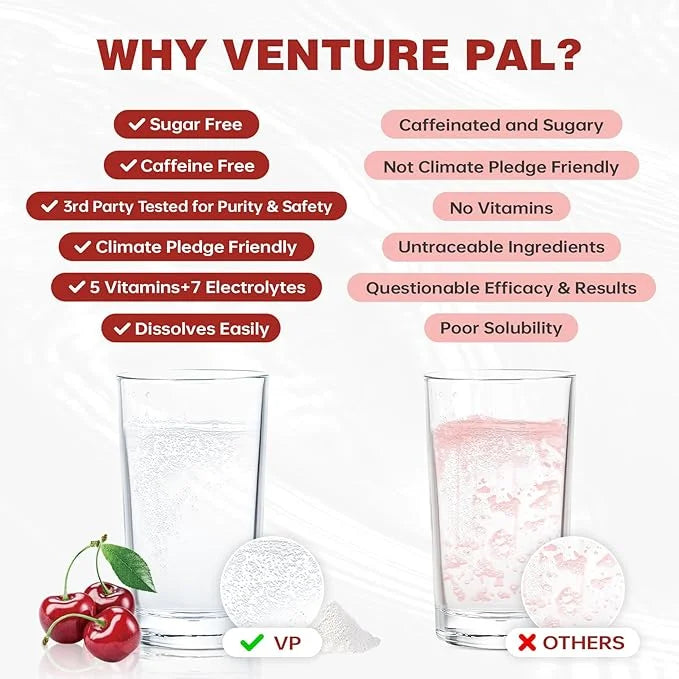 Venture Pal Sugar Free Electrolyte Powder Packets - Liquid Daily IV Drink Mix for Rapid Hydration & Party Recovery | 5 Vit...