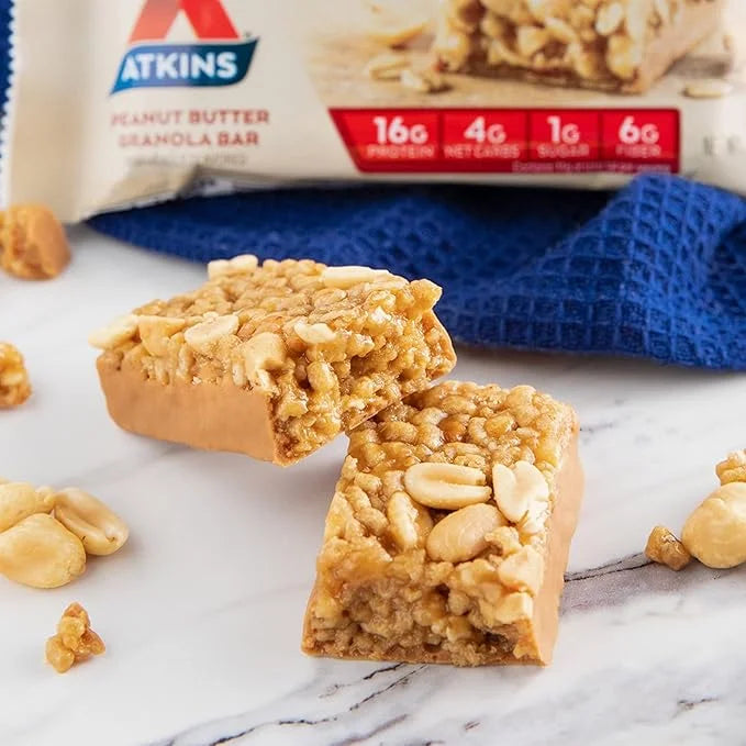 Atkins Peanut Butter Granola Protein Meal Bar, High Fiber, 16g Protein, 1g Sugar, 4g Net Carb, Meal Replacement, Keto Frie...