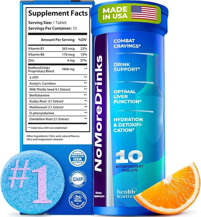 NoMoreDrinks Anti Alcohol Craving Supplement | Liver Detox & Combat Cravings | Energy Support Alcohol Replacement Drink | ...