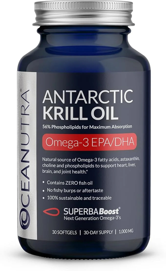 100% Pure Krill Oil 1000mg, Omega 3, Highest 56% Phospholipids,