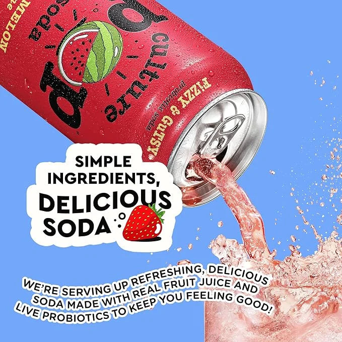 Culture Pop Soda, Jazzy & Juicy Variety Pack, Probiotic Low Sugar Soda, Sparkling Juice Alternative, Non-GMO, Kosher, Glut...