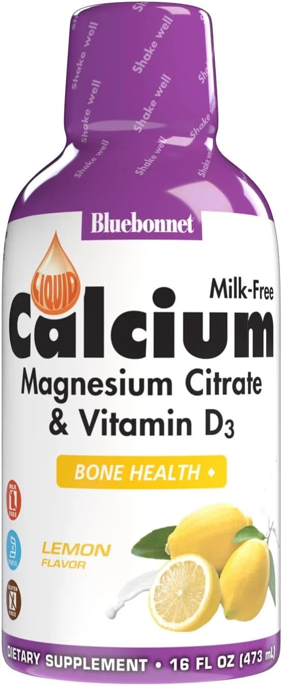 Bluebonnet Nutrition Liquid Calcium Citrate Magnesium Citrate, Vitamin D3, Bone Health, Gluten Free, Soy free, milk free, ...