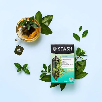 Stash Tea Moroccan Mint Green Tea - Caffeinated, Non-GMO Project Verified Premium Tea with No Artificial Ingredients, 20 C...