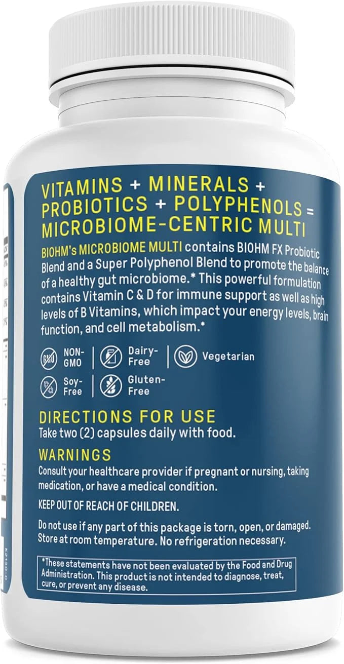 BIOHM Microbiome Multi + Probiotics 21 Vitamins 60ct/30 servings