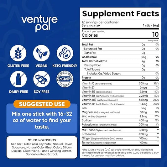 Venture Pal Liver Cleanse Detox & Repair, Liver Support with Milk Thistle + Ginger & Turmeric + L-Theanine + 5 Vitamins & ...