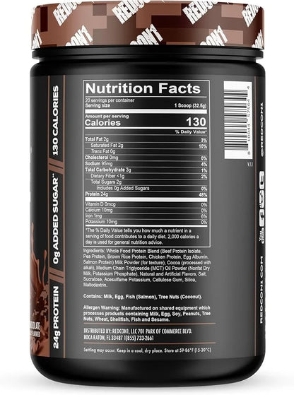 REDCON1 MRE Lite Whole Food Protein Powder, Chocolate - Low Carb & Whey Free Meal Replacement with Animal Protein Blends -...