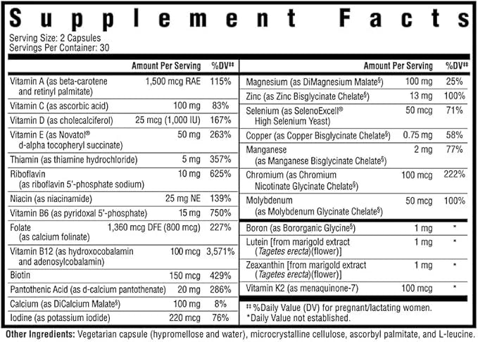Seeking Health Prenatal Essentials MF B6, Zinc B12-60 Capsules