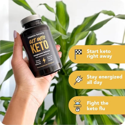 Vitamin Bounty Get Into Keto Pills - Premium Raspberry Ketones, Promotes Ketosis for Women and Men, Supports Keto Diet, Gr...