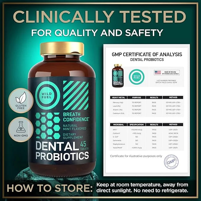 Oral Probiotics for Mouth Bad Breath 3 Billion 90 Prebiotic