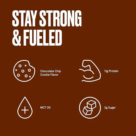 Bulletproof Chocolate Chip Cookie Dough Collagen Protein Bars, Pack of 12, Keto-Friendly Snack with MCT Oil, Grass-fed Col...