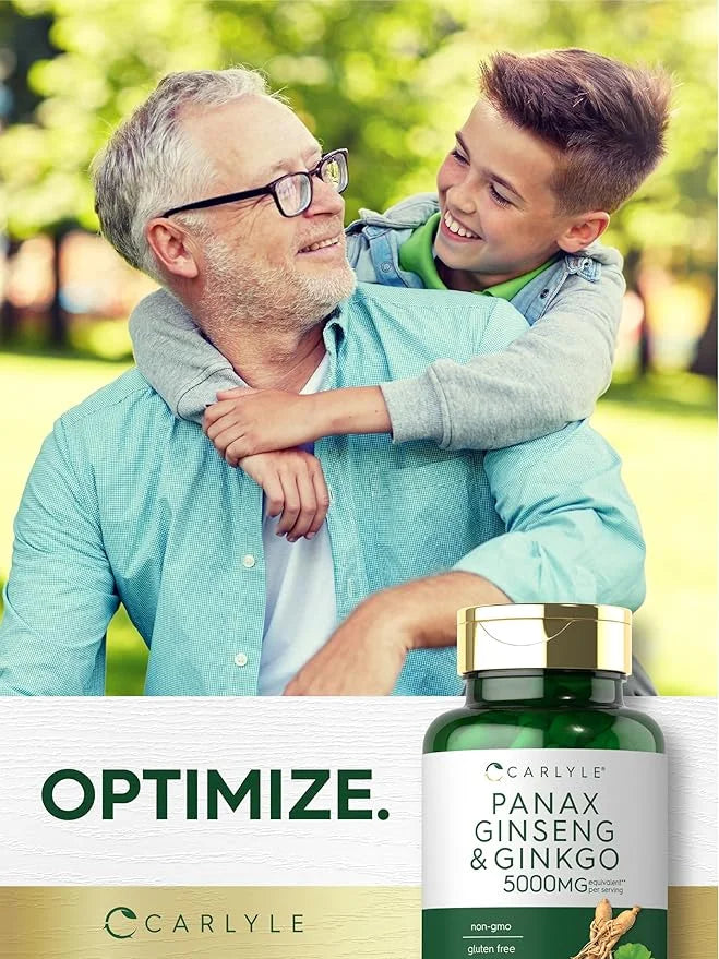 Carlyle Panax Ginseng + Ginkgo Biloba 120 Vegetarian 5,000mg |